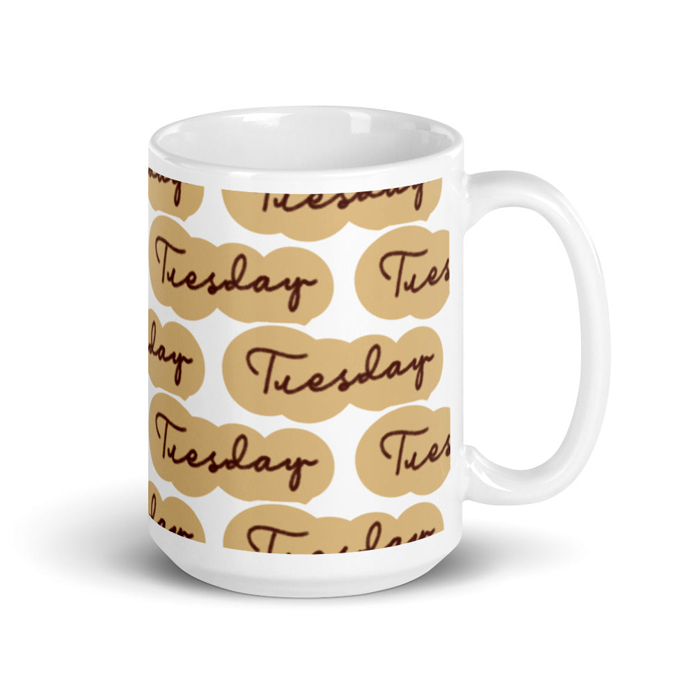 Tuesday Sticker - White glossy mug - National Sticker Day