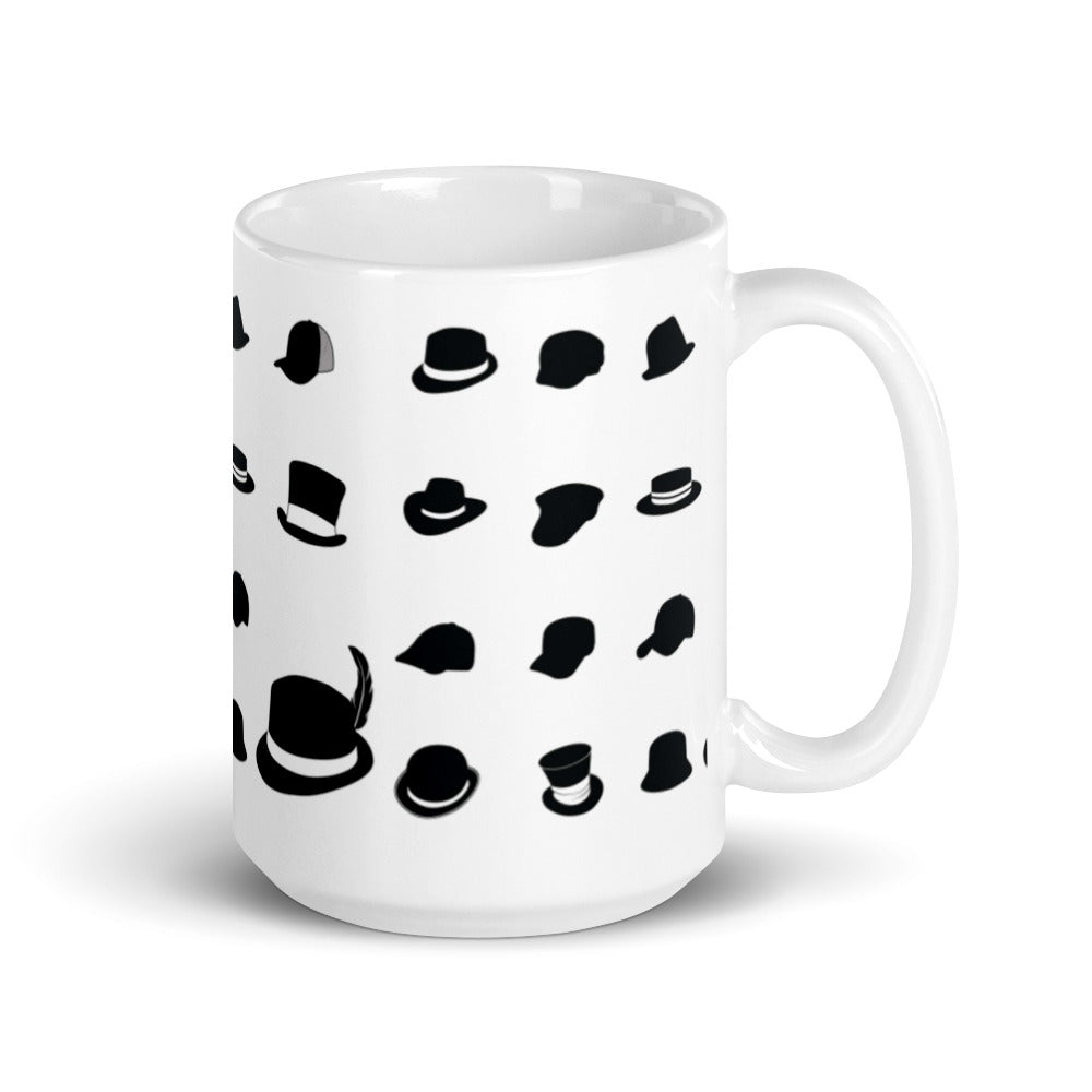 Hat for Every Occasion in Black - White glossy mug - National Hat Day