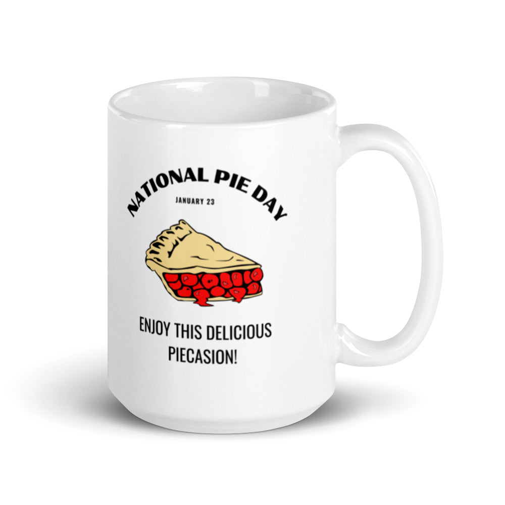 National Pie Day (Slice) White glossy mug