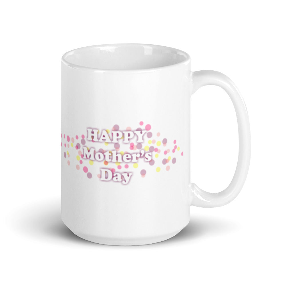 Happy Mothers Day Pastel Dots -  White glossy mug