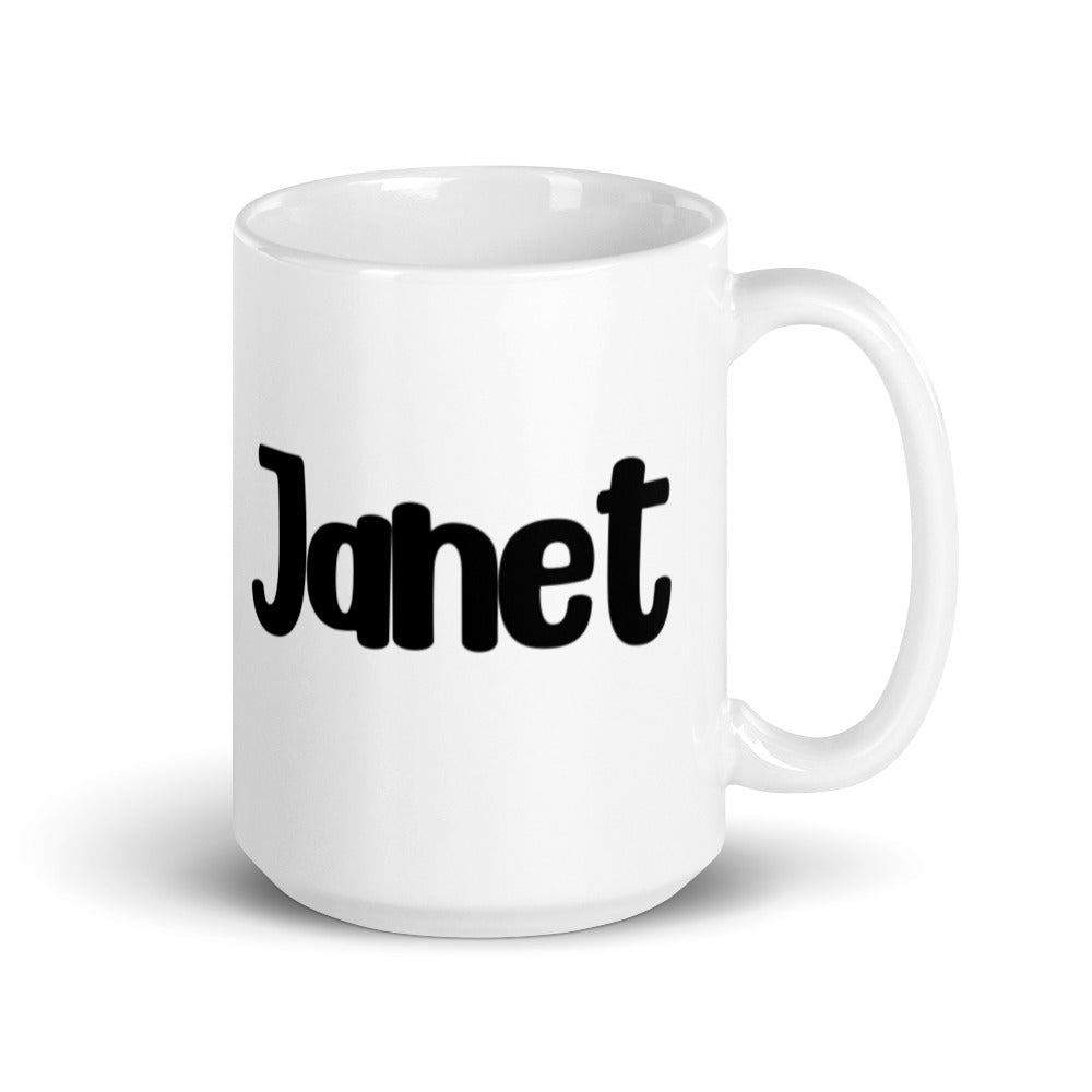 Janet - White glossy mug
