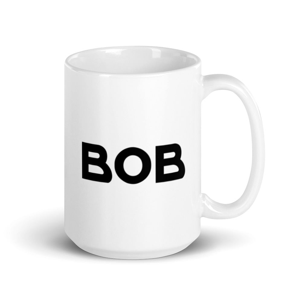 Bob - Black & White glossy mug